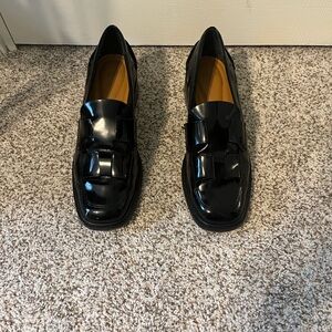 Franco Sarto Black Patent Loafers